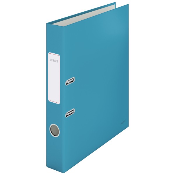 Biblioraft Leitz 180 Cosy, carton laminat, partial reciclat, FSC, A4, 52 mm, albastru celest