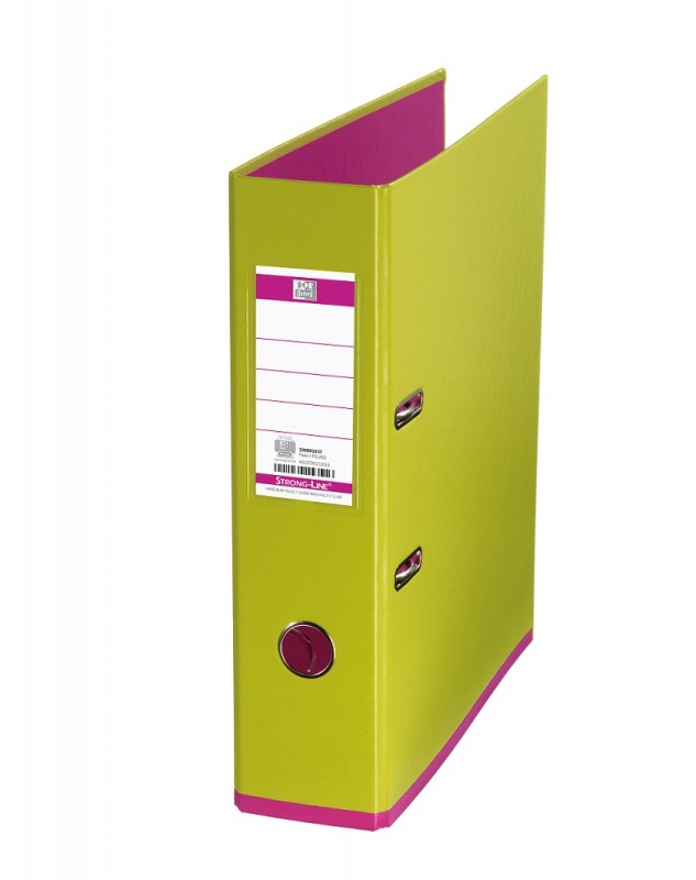 Biblioraft A4, plastifiat PP/PP, 80 mm, OXFORD MyColour - verde deschis/roz