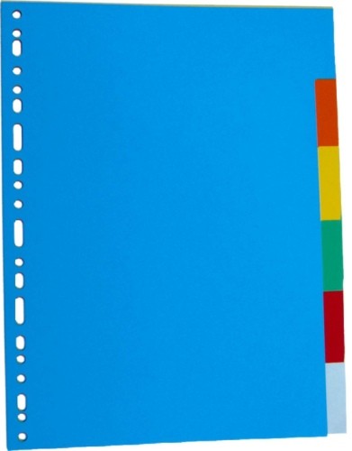 Separatoare carton color, A4, 180g/mp, 5 culori/set, Optima