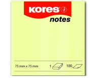 Notes Adeziv Galben Pal 100 File Kores, 75 x 50 mm