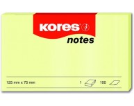 Notes Adeziv Galben Pal 100 File Kores, 75 x 75 mm