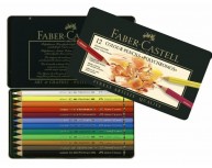 Creioane Colorate Polychromos 12 Culori Cutie Metal Faber-Castell 