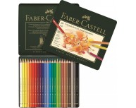 Creioane Colorate Polychromos 24 Culori Cutie Metal Faber-Castell