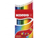 Creioane Colorate 36 Culori cu Ascutitoare Triunghiulare Kores