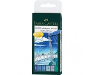 Pitt Artist Pen Set 6 Buc Albastru Faber-Castell