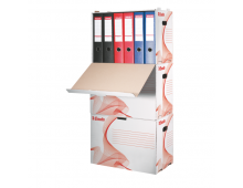 Container arhivare Esselte Standard, pt biblioraft, deschidere frontala,carton,100% reciclat,FSC,alb