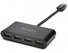 Hub USB Kensington, 4 porturi USB 2.0, conexiune USB 2.0, negru