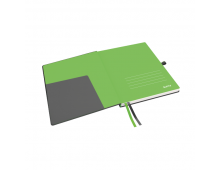 Caiet de birou Leitz Complete, coperta dura, FSC, reciclabil, format iPad, 80 coli, dictando, negru