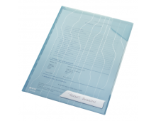 Mapa LEITZ Combi File, cu eticheta, 5 buc/set - transparent albastru