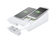 Duo-incarcator LEITZ Complete de birou, pentru 2 smartphone-uri sau o tableta PC - alb