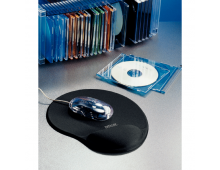 Mouse pad ESSELTE Fashion, cu suport ergonomic pentru incheietura mainii, Lycra, negru