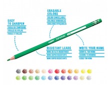 Creioane colorate CARIOCA Tita Erasable, hexagonale, flexibile, erasable, 12 culori/cutie, cu guma