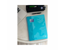 Caiet cu spirala, OXFORD Europeanbook 1, A4+, 80 file-90g/mp, hardcover bleu pastel, Scribzee-dictan