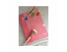 Caiet cu spirala, OXFORD Europeanbook 1, A4+, 80 file-90g/mp, hardcover roz, Scribzee-dictando