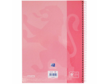Caiet cu spirala, OXFORD Europeanbook 1, A4+, 80 file-90g/mp, hardcover roz, Scribzee-mate