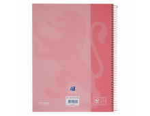 Caiet cu spirala, OXFORD Europeanbook 1, A4+, 80 file-90g/mp, hardcover roz pastel, Scribzee-dictand