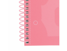 Caiet cu spirala, OXFORD Europeanbook 1, A4+, 80 file-90g/mp, hardcover roz pastel, Scribzee-mate