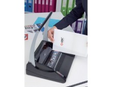 Masina de legat GBC CombBind C200, manuala, pentru spire din plastic, 20 coli, negru