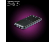 Baterie externa GRIXX Optimum - 10000mAh, cu porturi Micro USB si USB-C - neagra