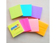 Notes autoadeziv 76 x 76 mm, 100 file, Stick`n - portocaliu neon