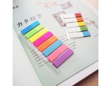 Stick index plastic transp. color 45 x 12 mm, 8 x 25 file/set + rigla, Stick`n - 8 culori neon