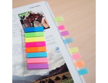 Stick index plastic transp. color 45 x 12 mm, 8 x 25 file/set + rigla, Stick`n - 8 culori neon