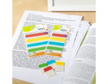 Stick index plastic transp. cu margine color 38 x 25 mm, 4 x 20 file/set, Stick`n - 4 culori neon