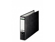 Biblioraft Leitz 180, carton, partial reciclat, FSC, A3 landscape, 80 mm, negru