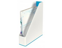 Suport vertical Leitz WOW, pentru documente, PS, A4, culori duale, alb-albastru