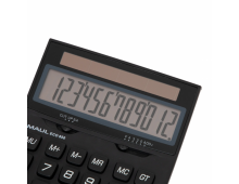 Calculator de birou MAUL ECO850, 12 digits, realizat din plastic reciclat, incarcare solara - negru