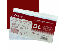 Plic DL (110x220mm), lipire siliconica, 50 buc/set, Optima - alb