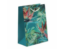 Punga cadou, carton mat 210g, design Exotic Flowers, 26x32x10cm, modele asortate