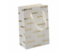 Punga cadou, carton mat 210g, design White/Gold, 30x41.5x12cm, modele asortate