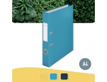 Biblioraft Leitz 180 Cosy, carton laminat, partial reciclat, FSC, A4, 52 mm, albastru celest