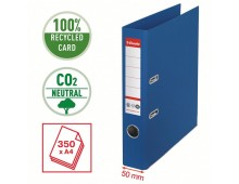 Biblioraft Esselte No.1 Power Recycled, carton CO2 neutru, 100% reciclat, FSC, A4, 50 mm, albastru