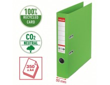 Biblioraft Esselte No.1 Power Recycled, carton CO2 neutru, 100% reciclat, FSC, A4, 50 mm, verde