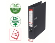 Biblioraft Esselte No.1 Power Recycled, carton CO2 neutru, 100% reciclat, FSC, A4, 50 mm, negru