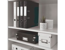 Biblioraft Leitz 180 WOW, carton laminat, partial reciclat, FSC, A4, 52 mm, negru