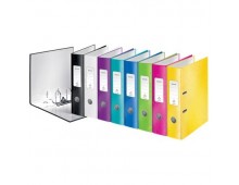 Biblioraft Leitz 180 WOW, carton laminat, partial reciclat, FSC, A4, 80 mm, galben