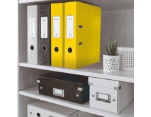 Biblioraft Leitz 180 WOW, carton laminat, partial reciclat, FSC, A4, 80 mm, galben