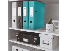 Biblioraft Leitz 180 WOW, carton laminat, partial reciclat, FSC, A4, 80 mm, turcoaz