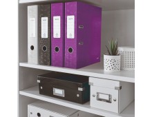 Biblioraft Leitz 180 WOW, carton laminat, partial reciclat, FSC, A4, 80 mm, mov
