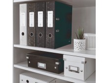 Biblioraft Leitz 180 WOW, carton laminat, partial reciclat, FSC, A4, 80 mm, negru