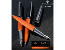 Stilou Diplomat Aero, cu penita M, din otel inoxidabil - black orange