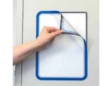 Buzunar magnetic pentru documente A4, cu rama color, 2 buc/set, TARIFOLD - rama albastra