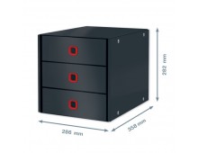 Cabinet cu sertare LEITZ Cosy Click & Store, 3 sertare, carton laminat, A4, gri antracit