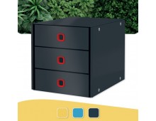 Cabinet cu sertare LEITZ Cosy Click & Store, 3 sertare, carton laminat, A4, gri antracit