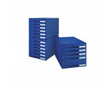 Cabinet cu sertare, 6 sertare, albastru, LEITZ Plus