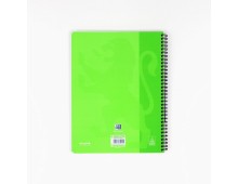 Caiet cu spirala, OXFORD School Touch, A4, 70 file-90g/mp, 4 perf, coperta carton verde lime - dicta