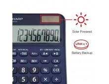Calculator de birou, 10 digits, 149 x 100 x 27 mm, dual power, SHARP EL-M335BBL - bleumarin
